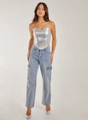 Metallic Corset Top