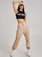 Printed Ribbed Crop Top