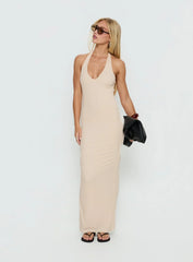 Sakiri Halter Maxi Dress Cream