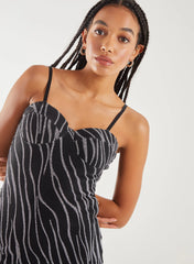 Glitter Zebra Bodycon Dress