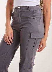 Pocket Detail Wide Leg Cargo Pants