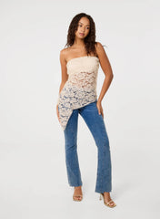 Floral Lace Bandeau Top
