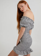 Gingham Gypsy Bardot Dress