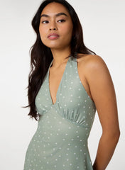 Halter Mini Dress In Polka Dot