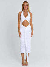 OMERY MIDI DRESS WHITE
