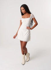 Cap Sleeve Ditsy Mini Dress