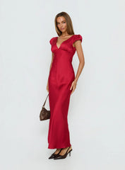 Forest Hill Backless Maxi Dress Red