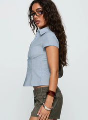 Cottesloe Blouse Top Blue Stripe