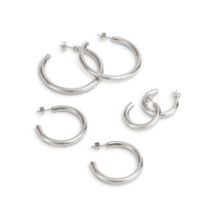 LIOR 3 PAIR EARRING SET SILVER