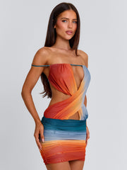 REGINA MINI DRESS OCEAN OMBRE