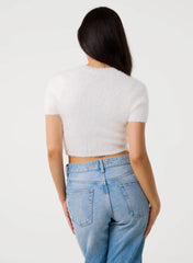 Short Sleeve Fluffy Knit Jumper