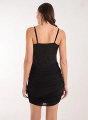 Bengaline Mesh Mini Dress