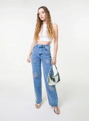 High Waist Glitter Jeans