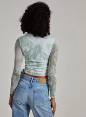 Soft Smudge Print Long Sleeve Top