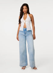Lace Trim Halter Top