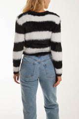 Striped Fluffy Knit Jumper
