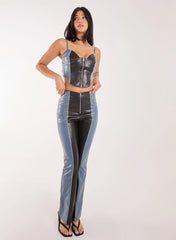 PU Flared Trousers