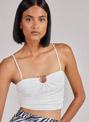 Gathered Ring Detail Slinky Cami Top