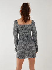Long Sleeve Ditsy Floral Dress