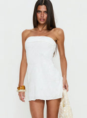 Graces Strapless Mini Dress White