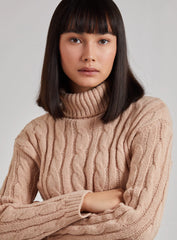 Cropped Cable Knit Jumper