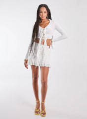 Ruffle Slinky Mini Skirt