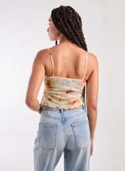 Distressed Mesh Butterfly Cami Top