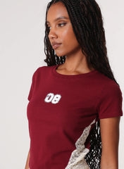 Lace Panel T-shirt With Diamantes