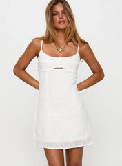 Powell Embroidered Mini Dress White