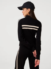 Stripe Front Zip Up Sweatshirt