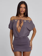 MARCY MINI DRESS MAUVE