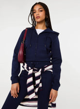 Zip Up Cropped Hoodie
