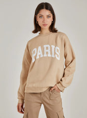 Paris Slogan Oversized Sweatshirt