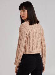 Cropped Cable Knit Jumper