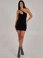 Cut Out Rhinestone Bodycon Dress
