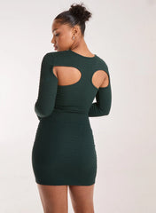 Popcorn Scoop Racer Long Sleeve Mini Dress