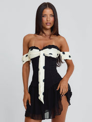 PRESLEY MINI DRESS BLACK POLKA DOT