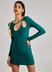 Asymmetric Cut Out Shoulder Dress