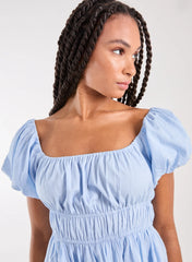 Puff Sleeve Mini Dress with Shorts