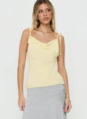 Malkah Tie Sleeve Foldover Top Yellow