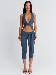 EUGENIA CAPRI JUMPSUIT SLATE