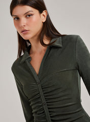 Long Sleeve Collar Mini Dress