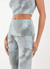 Tie Dye Rib Fold Over Flares