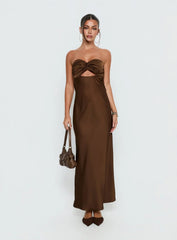 Faviola Strapless Maxi Dress Chocolate