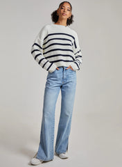 Striped Knitted Funnel Neck Jumper
