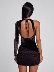 POLLINE MINI DRESS CHOCOLATE