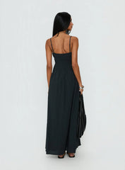 Magnolie Shirred Maxi Dress Charcoal