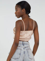 Satin Ruched Cami Top
