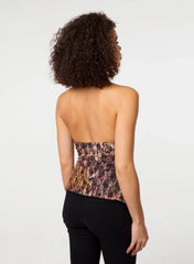 Animal Lace Halter Neck Top