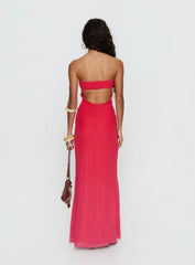 Jesemma Strapless Maxi Dress Hot Pink